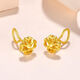 OKZ24K pure gold four-leaf clover earrings gold hollow three-dimensional clover hook earrings for women mini earrings 0.01g four-leaf clover earrings (hook)