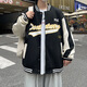 
RONGXITU Spring and Autumn Jacket Men's Teenagers Fashion Trendy Baseball Clothes Korean Style Hong Kong Style Students' Versatile Men's Top Spring and Autumn Style-829-Black [Style] 3XL Recommended [135-150Jin[Jin equals 0.5 kg]]