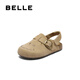 Belle dimple same smiley joint model smiley children's shoes toast shoes comfortable casual Birkenstock shoes 84042B75 apricot 30