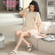 Pyjama modal pour les femmes en été, nouveaux shorts en coton pur, un style mignon d'été mignon et doux peut être porté à l'extérieur des vêtements maison YZ-9892 9885 l recommandés 100-120jin [Jin est égal à 0,5 kg]