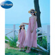 A 21 FUNB Sanya style seaside vacation beach dress parent-child wear 2026 new summer mother and daughter high-end super fairy dress slightly fat, smudged pink 165 S recommended weight 85-110 Jin Jin equals 0.5 kg
