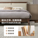 Quanyou Home New Chinese-style master bedroom solid wood bed double large bedside soft-covered backrest high-leg wedding bed 2 meters furniture