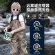 Yunran (YUNRAN) sea-going equipment, children's water play clothes, wading waterproof pants, kindergarten beach fishing suspenders, one-piece rain boots and waders, nylon, light and breathable - khaki color, maternal and infant grade 28, suitable for height 95-115cm
