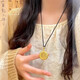 Cijia Halskette Fu Marke Anhänger Ancient Method überquert Gold, um die Happy National Style Retro -Pulloverkette Alte Methode zu sehen, die Golden Lotus 2677 überquert