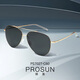 Gafas de sol de baosheng nuevos hombres y mujeres espejo sapo sapo simple espejo polarizador simple aleación de memoria PS7027-7029 PS7029C19_Titanium Black_lens Gray__Fit para la cara