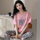 Zhulu pijama de algodón puro apretado para mujeres en verano delgada dulce y linda pantalones de manga corta set 2025 nueva ropa casera cómoda 679 m