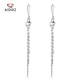 Aido Diamond Platinum Tassel Earrings Women's Fashion pt950 Platinum Cat's Eye Ball Ear Hook Versatile Earrings Pair 2.9-3.1g