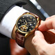 
OLEVS 520 Valentine's Day Gift Couple Watch A pair of fully automatic mechanical watches multi-functional gifts for boyfriend and girlfriend 3601+6636 Black and Red [Lifetime Warranty]