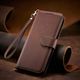Shiqifan is suitable for Samsung j4 mobile phone case, clamshell protective cover, wallet type insertable card holder, anti-fall, wear-resistant, front and rear all-inclusive leather case, brown + same leather cord, Samsung j4