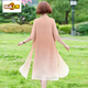 Premier sentier (Chujing) Fat Mom Summer Cheongsam Robe Summer Murffon Jirt grande taille 2025 Nouveau style d'été pour femmes d'âge moyen 6628 Pink Lotus Powder XL Recommandé 115 Jin [Jin est égal à 0,5 kg]