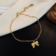 Hunter bow color non-fading anklet for women 18k gold plated 2025 new anklet light luxury niche high-end anklet 18k bow anklet