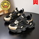 G.Duckkids Little Yellow Enten Boy Schuhe Schuhe Mesh atmungsaktiv 2025 Frühlings- und Herbststil-Grundschule Dad Schuhe Schmutzresistente kleine schwarze Schuhe Weiche Sohle Leicht 6231 Schwarzes Gold 26 Innenlänge 16,5 cm