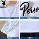 Playboy Kurzärärmelte Herren Sommermodemarke Briefe Runde Hals halbärmelig T-Shirt American Casual Herren Rotatorenhülle Lose T-Shirt 693 Meter Weiß M.