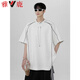 Yalu American Deconstruction Spleißen High Street High Street Starke kurzärmelige T-Shirt Herren Sommer Lose halbärmelige lose Trendy Brand Fünf-Punkte-Teenager 1423 Black [hohe Qualität 20] L 105-125jin [Jin ist 0,5 kg]