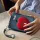 Tagi.<Ping Ping An An> Pearl Denim Tassel Travel Passport Clip Storage Package Gift Certificate Card Package Denim Blue (Ping Ping An)