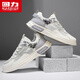 Warrior men's shoes summer versatile mesh shoes men's breathable casual shoes men's L758N white gray 43