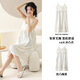 
Huilie 2025 new sweet pure sexy nightgown for women summer suspender skirt pajamas with chest pad integrated base Z6626 L100-120Jin [Jin equals 0.5 kg] All size