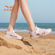 ANTA Children's Sandals, Girls' Shoes, 2025 Summer New Outdoor Baotou Small Shark Anti-collision Beach Shoes Ivory White/Light Soft Pink-1 33