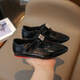 
Xianxiu girls retro pointed-toe leather shoes soft-soled rhinestone boy British style single shoes V6629 white 27:15.9cm