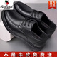Région occidentale Chaussures masculines de chameaux Véritable cuir en cuir chaussures en cuir décontractées pour hommes Chaussures de vaches de vache mascules à fond doux Cowe de vache de vache d'âge moyen et de papa âgée Black Four Seasons 6627-Camel Brand officiel officiel 38