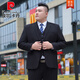Pierre Cardin high-end suit men's large size business formal suit loose professional suit fat wedding dress groomsmen black - suit + trousers + shirt + vest + tie 7XL 210 Weight 240-260Jin Jin is equal to 0.5 kg