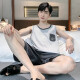 姬沐莲睡衣男士夏季纯棉薄新款背心短裤男款家居服套装大码无袖夏天 OMM-13063 L