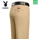 Playboy men's pure cotton casual pants spring and autumn thin trousers middle-aged high waist deep crotch straight pants loose daddy suit pants 9855 navy 31 waist 2 feet 4