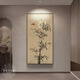 Ywzr Neues chinesisches Stil Eingang Dekorative Gemälde mit Lichtern Song Dynastie Ästhetik Bambus Gemälde Wohnzimmer Hängende Gemälde Zen High-Sense Corridor Wandbilder, Tinte Bambus dicker Reim D Style 100*200led Lampenmalerei (intelligente Direkteinsatz + Fernbedienung) 3