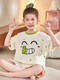Vêtements à domicile des filles et pyjamas 2025 Nouveau produit kapibala pantalon pyjamas bébé enfant mignon costume fille pur coton n826 bambou jade guyea cochon 100 cm / 8 taille [hauteur 85-102cm]