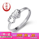 Yuan Shengfu's new PT950 romantic double heart shining platinum ring, women's fashionable platinum bracelet, 2.12 grams