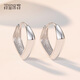 Misu pt950 platinum rhombus earrings glossy shiny platinum geometric square earrings as a birthday gift for your girlfriend, weighing 3.2-3.4 grams