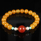 Zhenghe Jewelry beeswax chicken fat yellow round bead bracelet DIY diameter about 8mm weight 8.52 grams