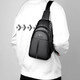 Kangaroo Herren-Crossbody Chest-Tasche echte Leder-Leder-Kopfschicht Kuhleder Leder One-Shoulder Lederbeutel Herren Ins Small Cross Bag Boy's Chest Bag Black 7029 Real Leder