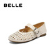 Belle (Belle) Regalo de San Valentín Chino Estilo de vacaciones Hollow Mary Jane Shoes Women 25 Summer New Breathable Sole Light Lox Shower D7Q1DBQ5 Beige 37 (235 mm)