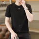 Woodpecker (TUCANO) new V-neck short-sleeved T-shirt for men in summer trendy thin buttons for men's fake two-piece mercerized cotton top 5588-6623 gray XL 120-135Jin [Jin equals 0.5 kg]