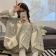 雅鹿睡衣女秋冬季纯棉长袖空气夹层套装2024年新款家居服感夹棉加 9856女白色 M -