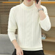 NJSKAKW Twist Pullover Pullover Herrener runder Nacken Lose Trendy Brand Herbst und Winter Retro Fadenmantel Hong Kong Style Trend Solid Color Sweater M23910 Weiß M [100-125Jin [Jin gleich 0,5 kg]]
