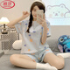 浪莎（LangSha）夏季女睡衣新款棉质夏天2025ins卡通印花圆领套头短袖爆款可外穿 1048紫兔 L (适合95-110斤)