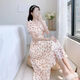 Yilizi [7027 people collect] 2025 new women's tea break French floral dress summer fresh Platycodon first love fairy apricot bottom floral M