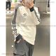 Adidas long-sleeved sweatshirt for men and women 3rd-leaf clover classic striped casual round neck T-shirt KE5825 IA4879 Black IA4877 S