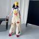 Girls' pants 2025 Spring and Autumn Cartoon Overalls Children's Trendy American Casual Jumpsuit Large Children's Labor Pants Khaki Overalls [High Quality] 130