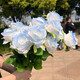 Li Qiuke Ins Rosas falsas Adornos de ramo simulados Arreglo de flores y foto Diy de alto valor Regalo de hielo roto Decoración de la sala de estar azul Flores de hielo roto [9896% Piezas de opción de hada-12]