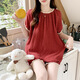 Gemas coloridas Versión coreana de pijamas de algodón en la nube para mujeres ropa de casa de estilo princesa de manga corta jdx-9903c# 170 m