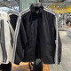 阿迪达斯 （adidas）外套男装2025春季新款运动服梭织透气宽松舒适休闲立领夹克 KC3892黑色/白 L