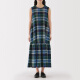 
MUJI women's Madras checked sleeveless dress women's skirt dress 25 summer new BC2NMA5S green checked S (155/80A)