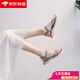 
Huilidong Sandals for women 2025 summer new thick-soled fairy style pearl beach shoes soft-soled wedge fashion Roman sandals apricot color 38