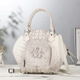 Kavanti Himalaya Shell-Tasche Licht Luxusmarke Strukturierte Krokodil-Leder-Frauentasche Echtes Leder große Kapazität Crossbody Handtasche Himalaya White-Small