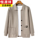 Hengyuanxiang knitted cardigan men's wool spring and autumn new business casual tops men's high-end men's lapel sweater jacket trendy beige XL 175