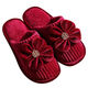 
Wedding slippers couple wedding festive red pair of women dowry wedding autumn and winter cotton drag wedding supplies collection Gold velvet strips cotton slippers 9905 [women's style] 20 size small recommended large [2] size