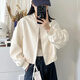 Ceeniu Casual Stand-Up Collar Baseball Enform для женщин в Европе 2025 Весна Новая модная стройная куртка верхняя часть белого [Оригинальное место] L 115-130JIN [JIN равно 0,5 кг]